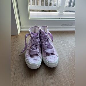 LoveShackFancy x Superga LSF Flowers Stripes Satin Ribbon High Top Sneaker 8 1/2